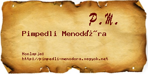 Pimpedli Menodóra névjegykártya